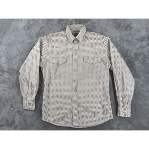 Vintage Cowboy's Turtle Mens M Rodeo Western Pearl Snap Cowboy Ivory Beige Cream